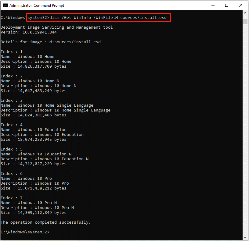 exécutez les deux commandes