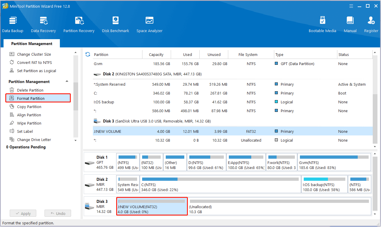 format the partition