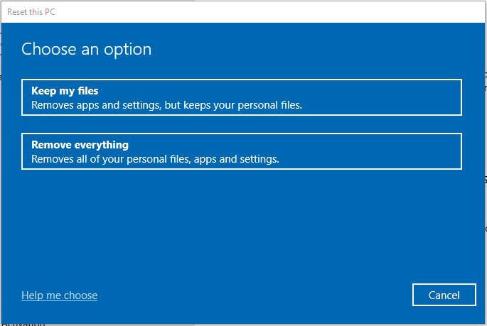 select one option