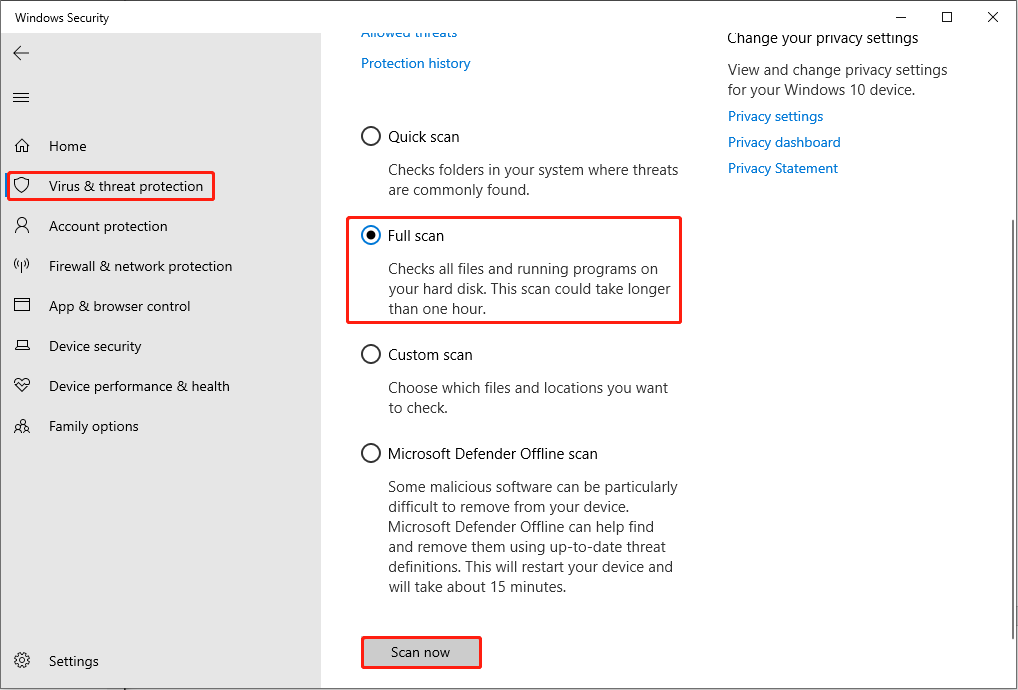 perform a virus scan