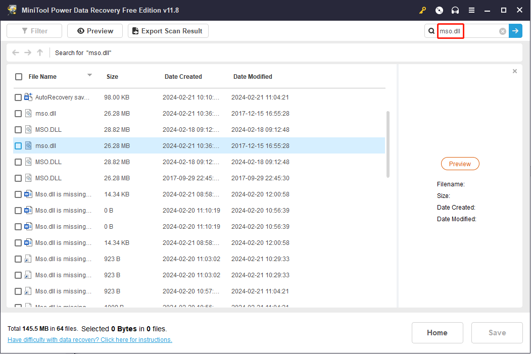 recover the missing mso.dll file
