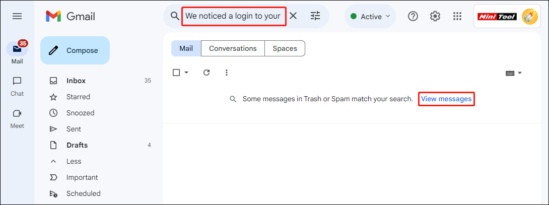 find your emails using the search feature in Gmail