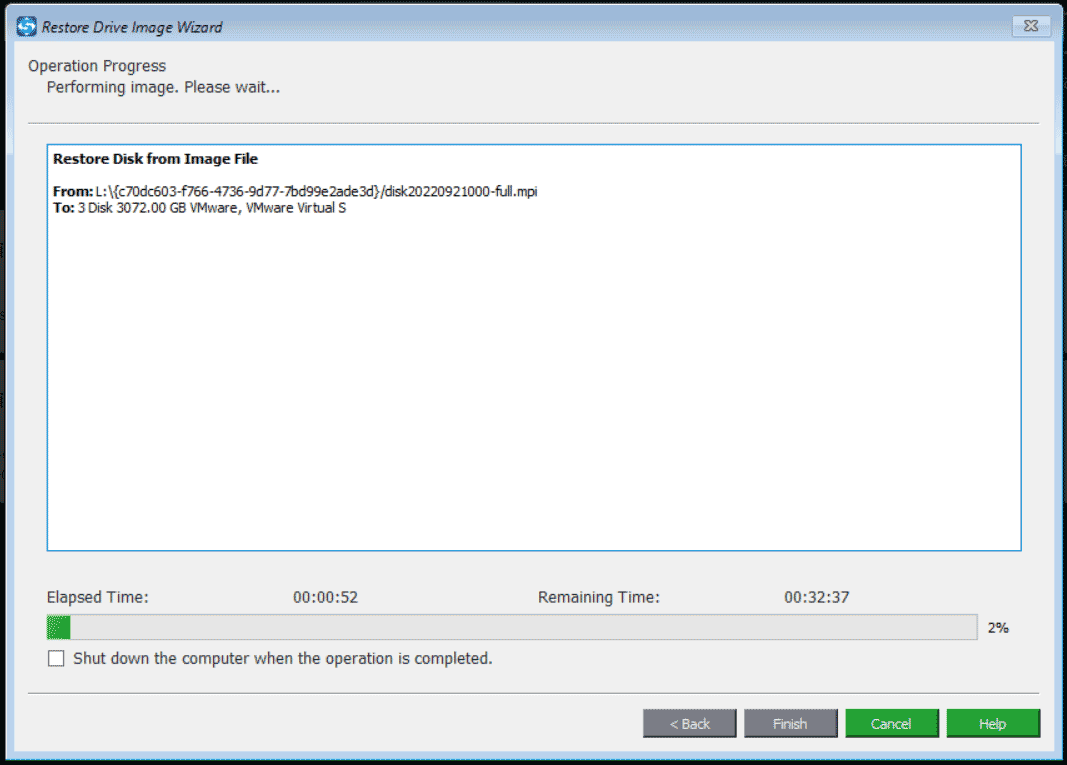 restore system to another drive