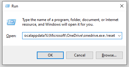 mengatur ulang OneDrive