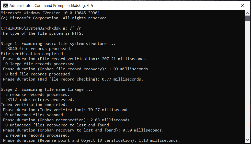 periksa disk untuk bad sector