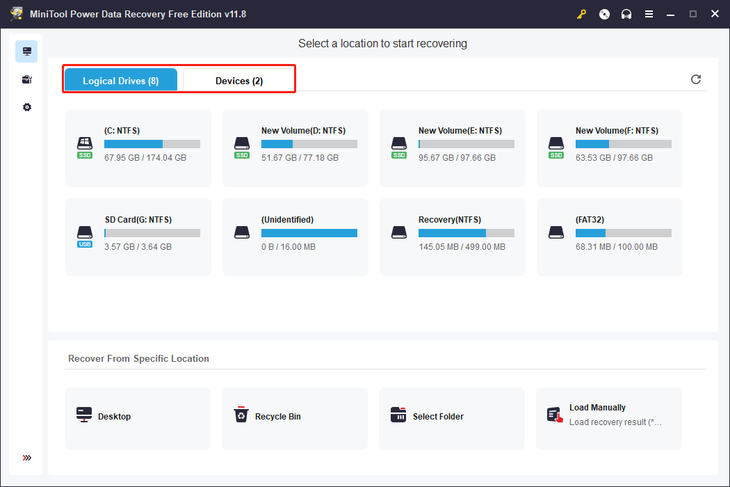 scan the target partition