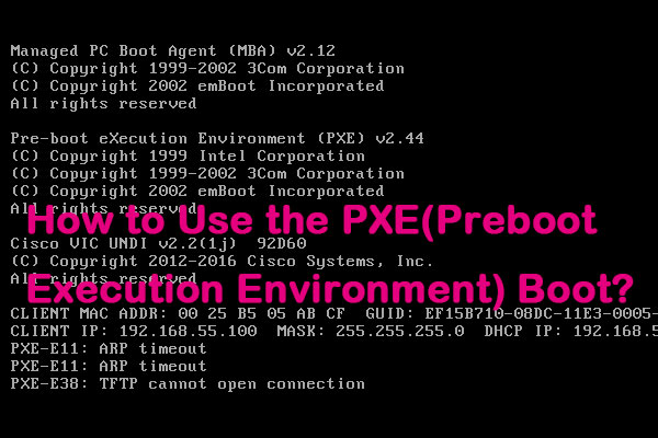 Como usar a inicialização PXE (ambiente de execução pré-inicialização)?