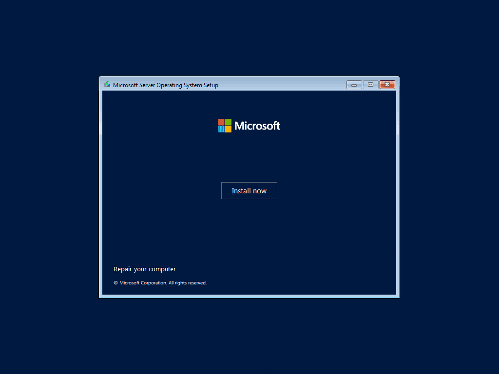 clean install Windows Server
