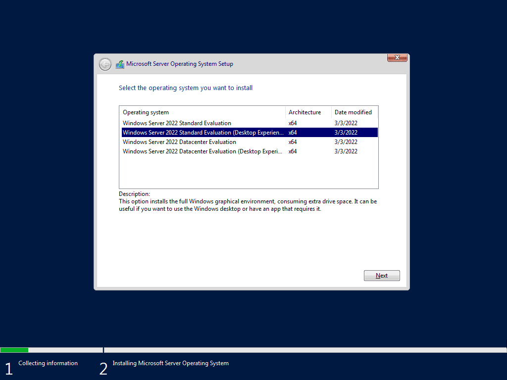 choose system to install