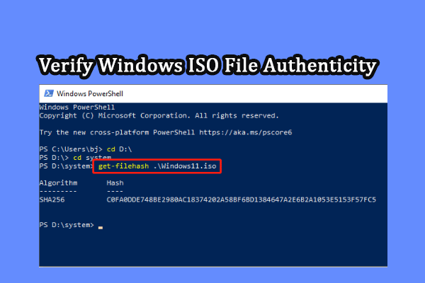 Verify Windows ISO File Authenticity with PowerShell on Windows