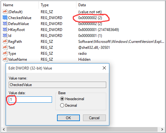 modifique o CheckValue para 1