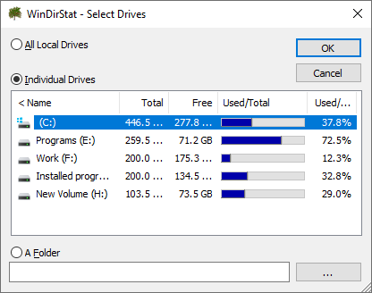 pilih drive target untuk dipindai