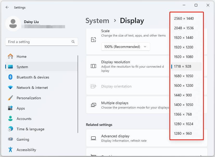 ubah resolusi monitor kedua