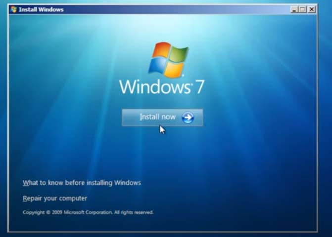 Instal Windows 7 Delta