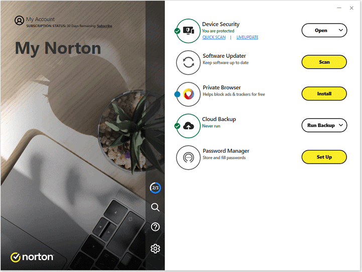 interface of Norton