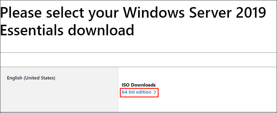 pilih Windows Server 2019 Penting