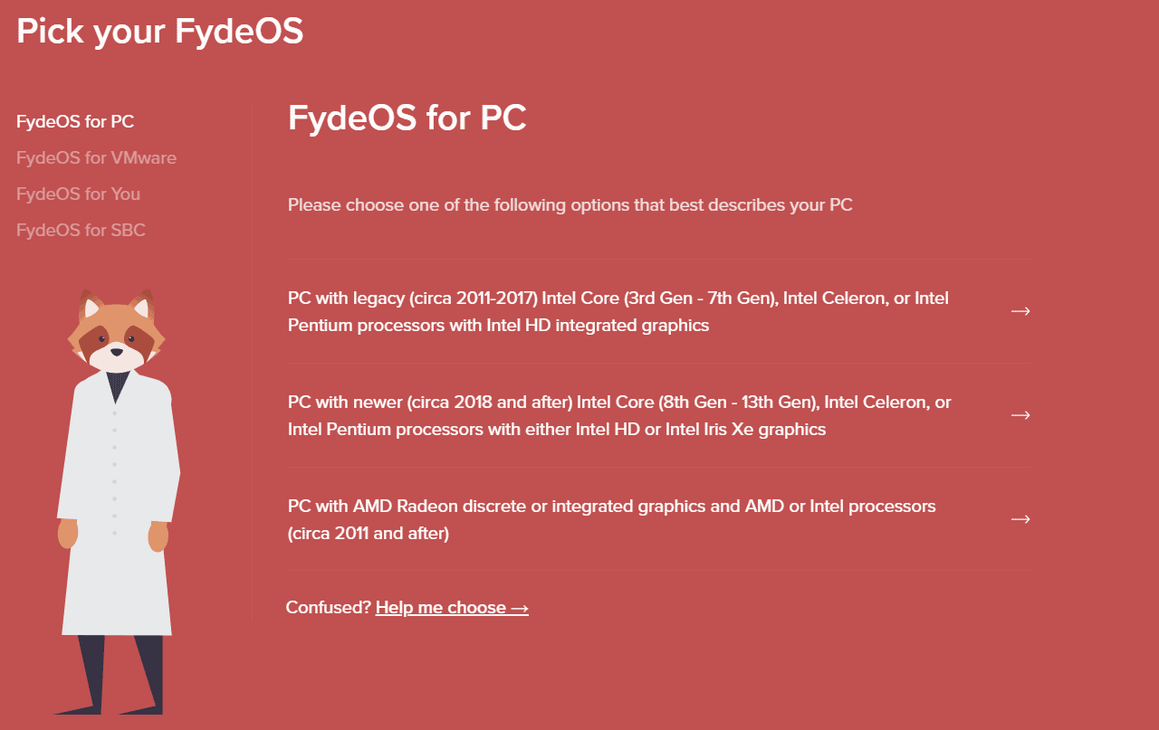 Unduhan FydeOS untuk PC