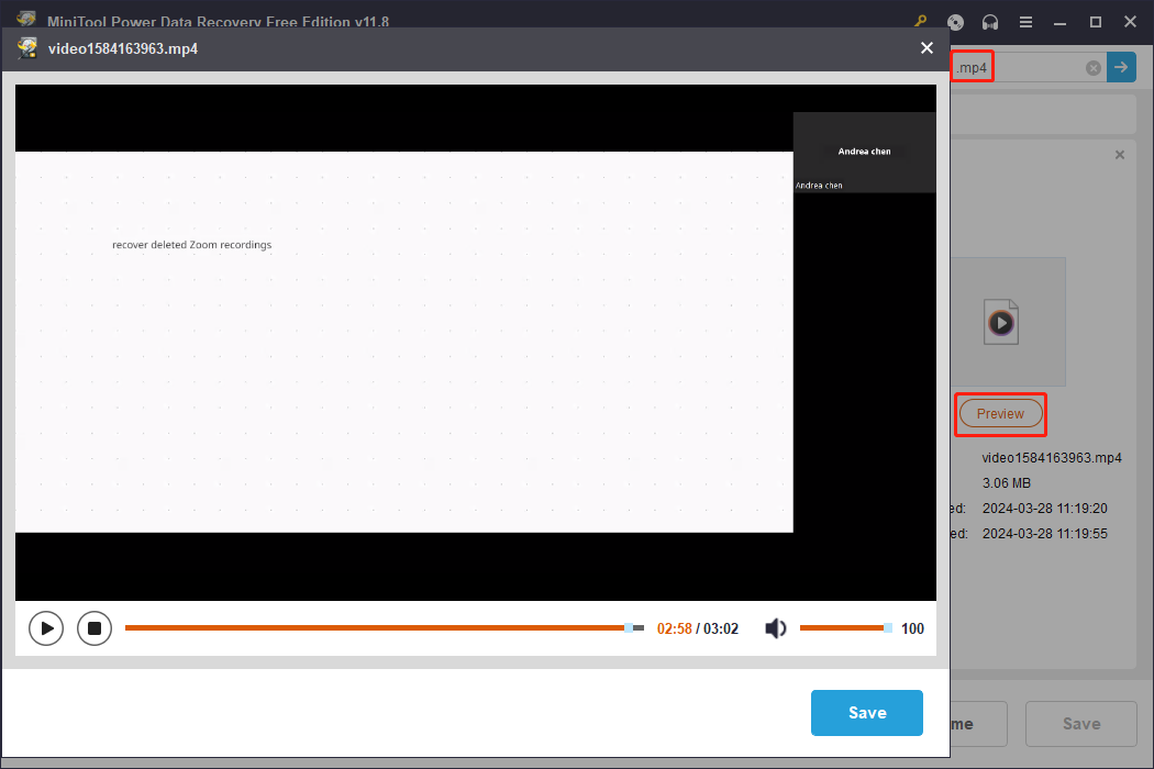 locate and preview the file