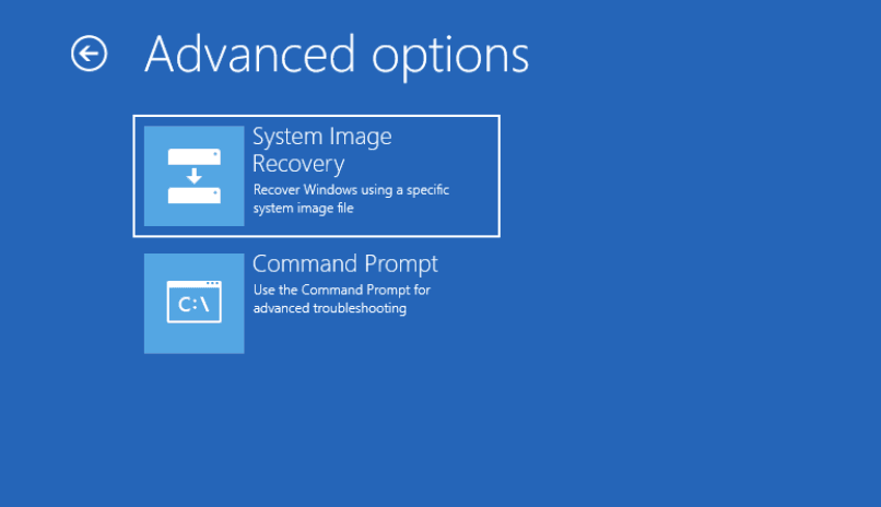 choose System Image Recovery