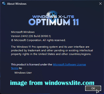 Windows X-Lite Optimum 11 Versi 24H2