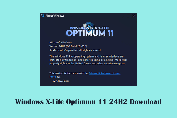 Windows X-Lite Optimum 11 24H2 Download and Install