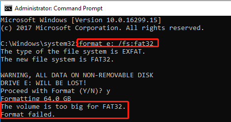 format SD card to FAT32 CMD