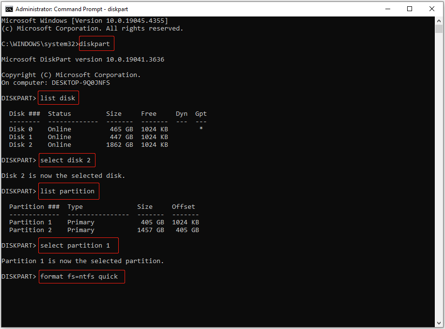 format disk menggunakan CMD