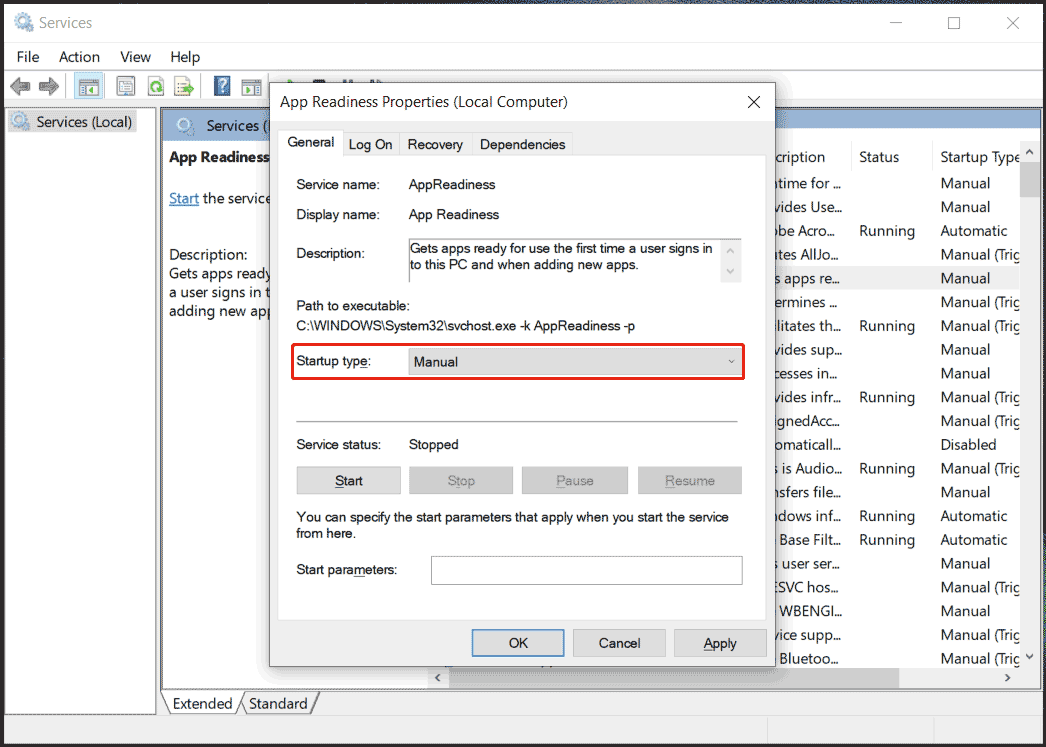 atur Kesiapan Aplikasi ke Manual