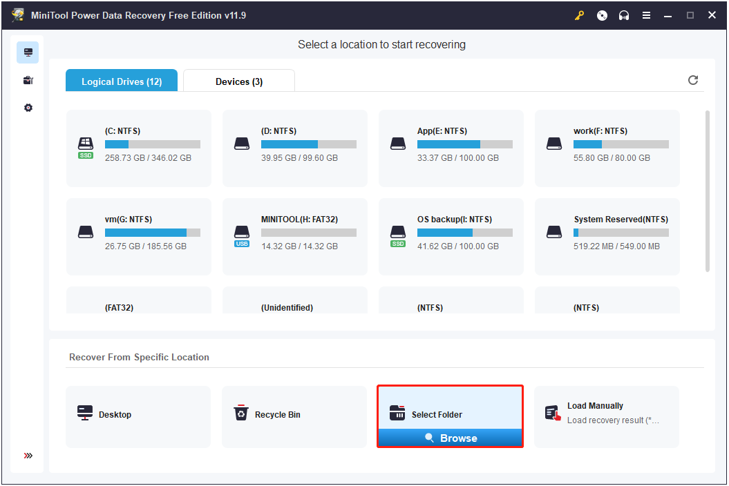 pilih folder target untuk dipindai