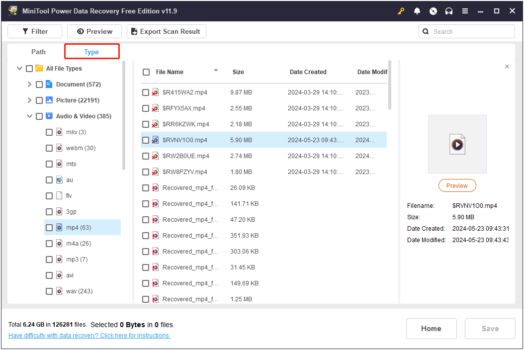 melihat file berdasarkan jenis file