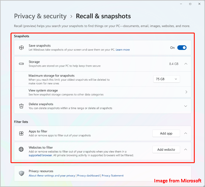 Pengaturan Penarikan Windows