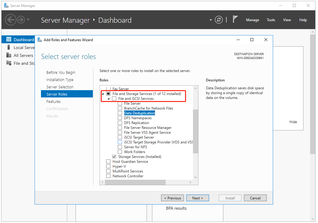 expand the File and iSCSI Services option