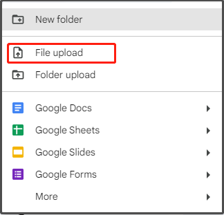 select File upload