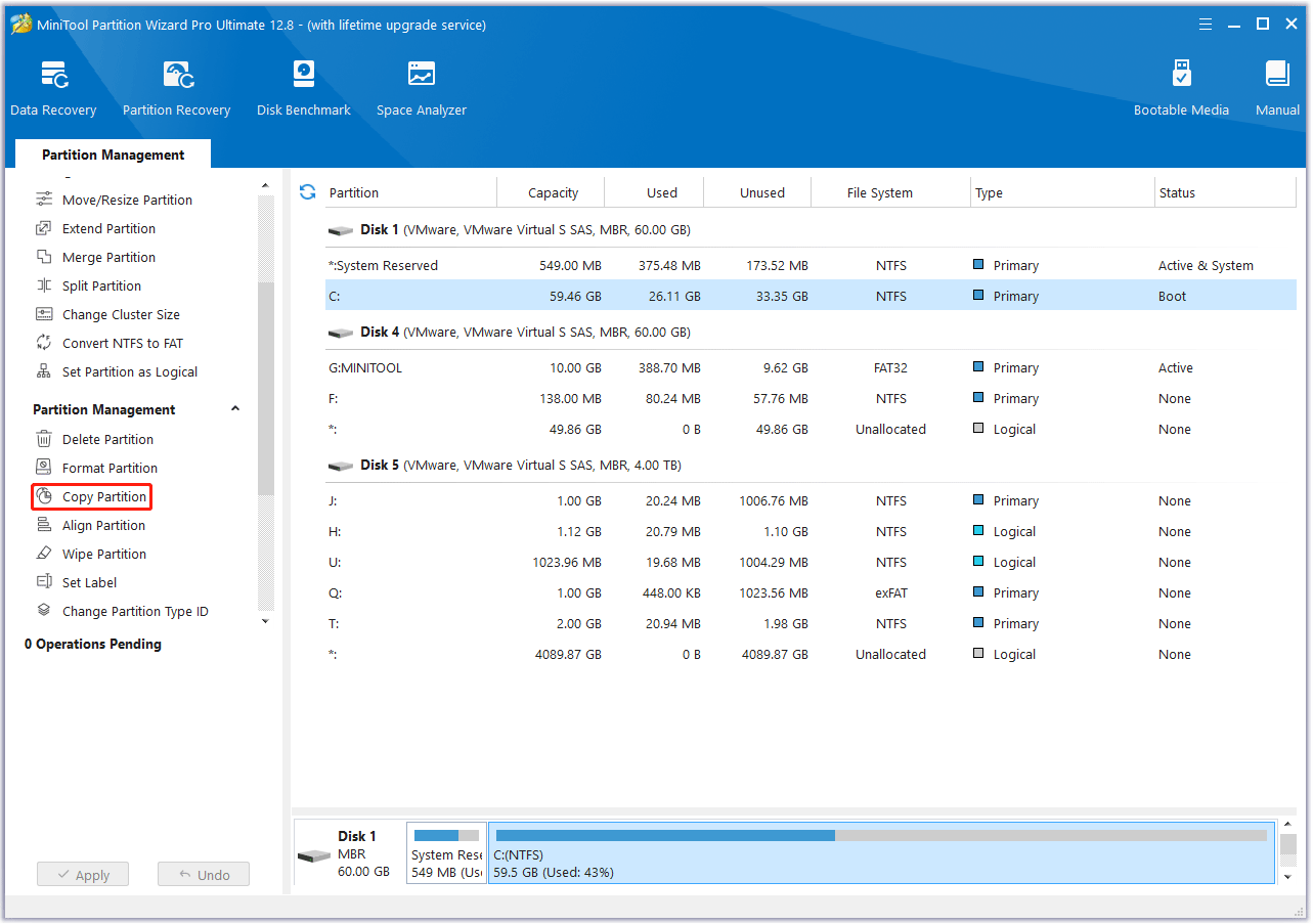 pilih partisi NTFS