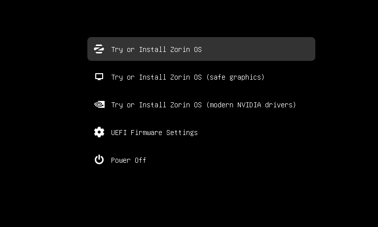 try or install Zorin OS