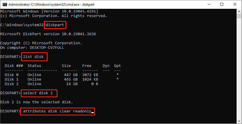 remove write protection on the USB