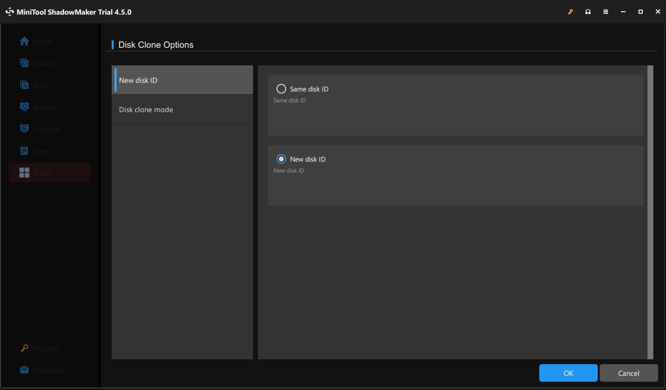 Disk Clone Options