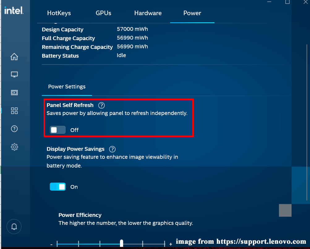 disable Panel Self Refresh 