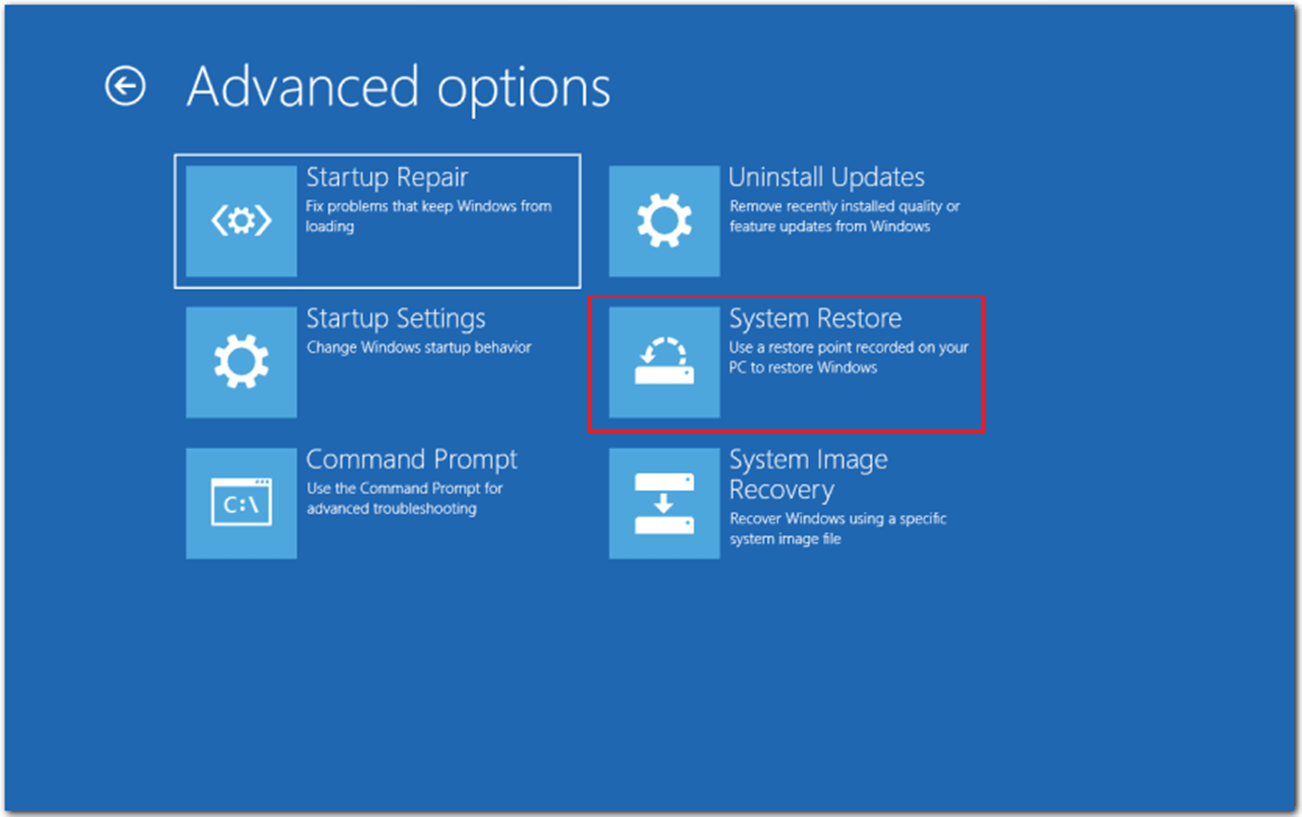 perform system restore