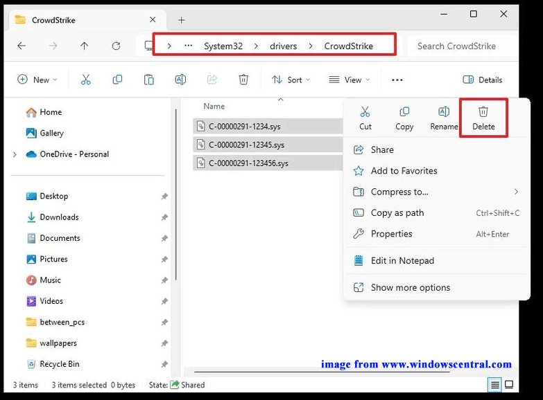 hapus file yang bermasalah