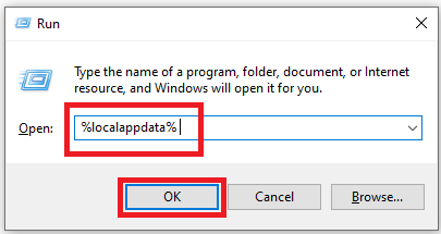 type %localappdata% in the run box
