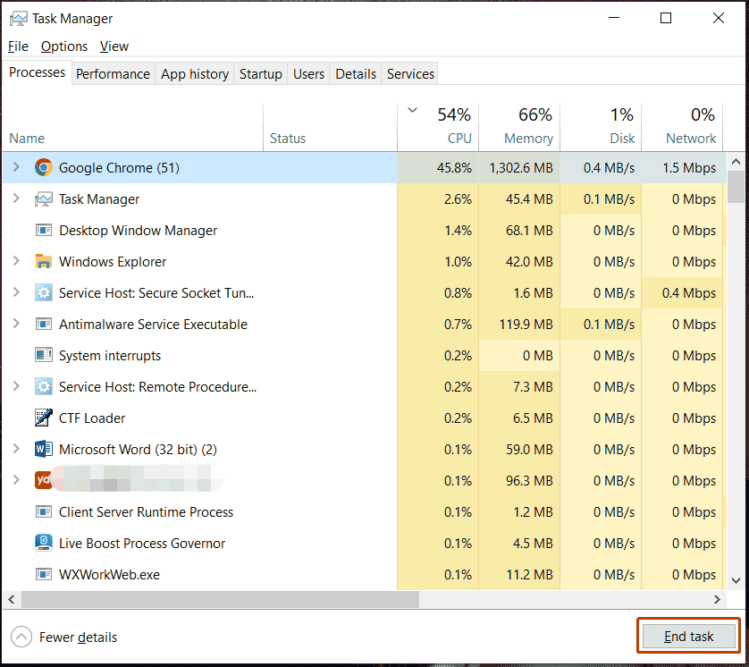 tutup program di Task Manager