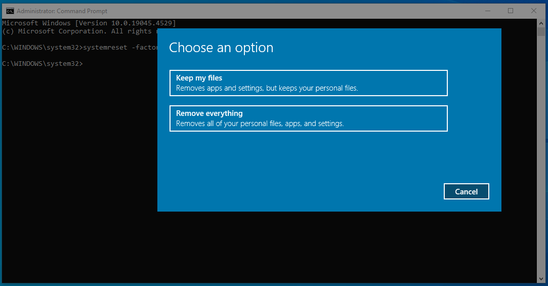 reset Sony VAIO in CMD