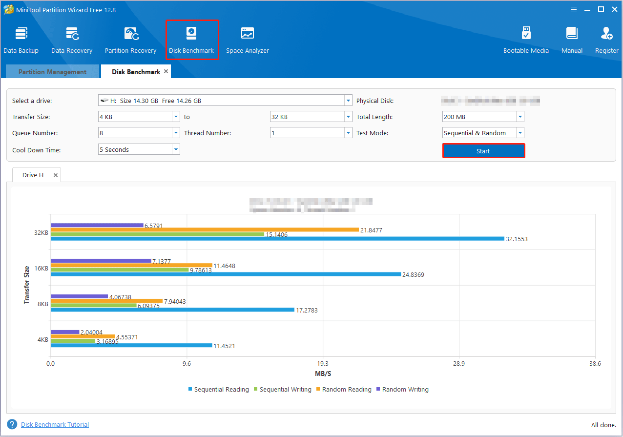 memulai benchmark disk