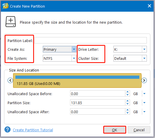 configure partition settings