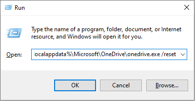 mengatur ulang OneDrive