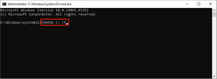 run the CHKDSK command line