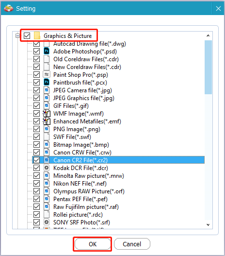 set scan conditions