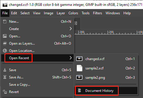 choose Document History