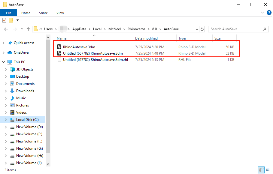 temukan file penyimpanan otomatis